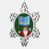 Ornement Flocon De Neige Le Père Noël Avec L'Ensigne D'Aruba (Vue impression)