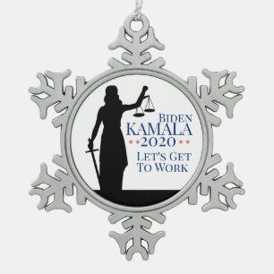Ornement Flocon De Neige Le président Biden Harris au travail Élection 2020