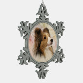 Ornement Flocon De Neige Le sable Sheltie font face (Gauche)
