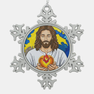 Ornement Flocon De Neige Le Sacré-Cœur de Jésus