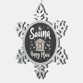 Ornement Flocon De Neige Le sauna est mon endroit heureux (Vue impression)