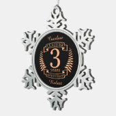 Ornement Flocon De Neige Leather 3 ans mariage anniversaire (Vue impression)