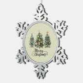 Ornement Flocon De Neige Leopard Merry Christmas Tree Coquette Bow Xmas (Vue impression)