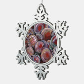 Ornement Flocon De Neige Les balles de Noël rouges (Vue impression)