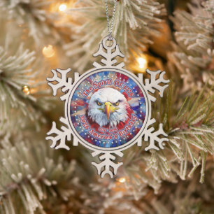 Ornement Flocon De Neige L'Esprit de 1776, 2026 L'aigle rouge de feu d'Amér