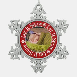 Ornement Flocon De Neige Let It Snow Christma Photo Matriplate Snowflake