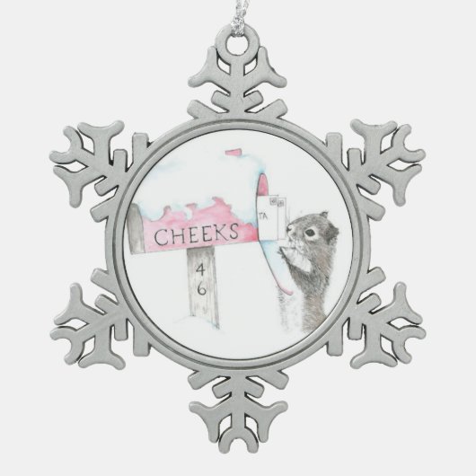 Ornement Flocon De Neige lettre d'écureuil (Devant)