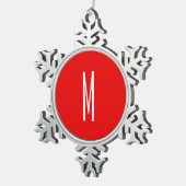 Ornement Flocon De Neige Lettre initiale Monogramme Style moderne Rouge Bla (Vue impression)