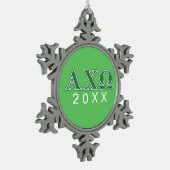 Ornement Flocon De Neige Lettres vertes d'Alphi Chi Omega (Gauche)