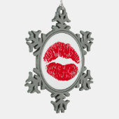 Ornement Flocon De Neige Lèvres de baiser rouges (Gauche)