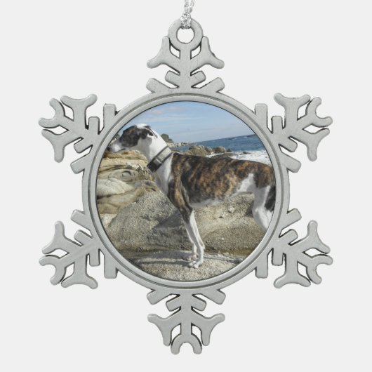 Ornement Flocon De Neige Lévrier (Devant)