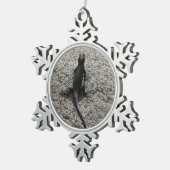 Ornement Flocon De Neige Lézard noir (Vue impression)