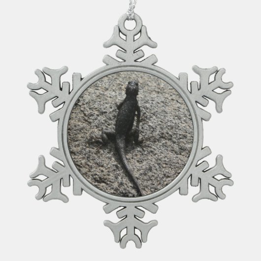 Ornement Flocon De Neige Lézard noir (Devant)
