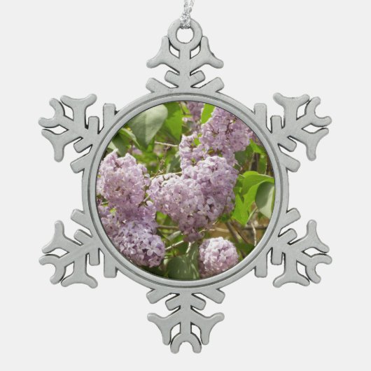 Ornement Flocon De Neige Lilac Bush Belles fleurs de printemps violettes (Devant)