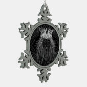 Ornement Flocon De Neige Lion avec monogramme de couronne (Gauche)