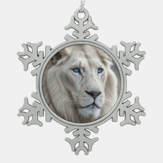 Ornement Flocon De Neige Lion blanc (Devant)