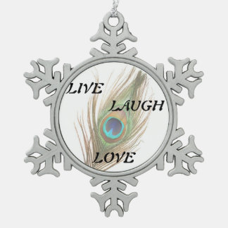 Ornement Flocon De Neige Live Lauder Love Peacock Feather