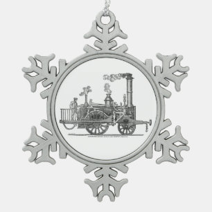 Ornement Flocon De Neige Locomotive à vapeur précoce
