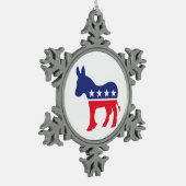 Ornement Flocon De Neige Logo de Democrat Donkey (Gauche)