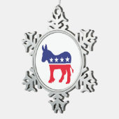 Ornement Flocon De Neige Logo de Democrat Donkey (Vue impression)