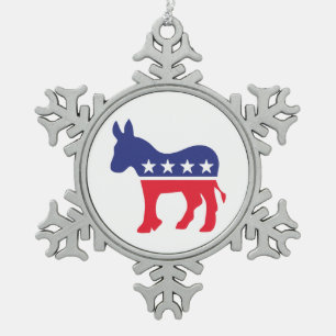 Ornement Flocon De Neige Logo de Democrat Donkey