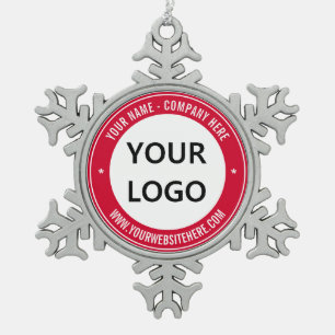 Ornement Flocon De Neige Logo de l'entreprise et texte Modèle ornement de N