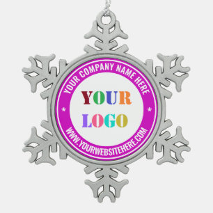 Ornement Flocon De Neige Logo de l'entreprise personnalisée et ornement de