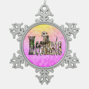 Ornement Flocon De Neige Logo de Suricate avec Image de Suricates,