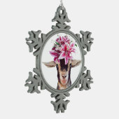 Ornement Flocon De Neige L'ornement de Noël d'hiver Lily la chèvre (Gauche)