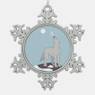 Ornement Flocon De Neige Loup Arctique Hurleur