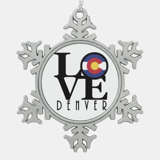 Ornement Flocon De Neige LOVE Denver (Devant)