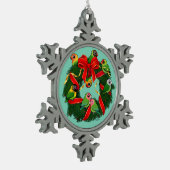 Ornement Flocon De Neige Lovebirds Birdoré couronne de Noël (Gauche)