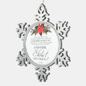 Ornement Flocon De Neige Luc 2:10-11 Poinsettia Noël Motif sans couture (Vue impression)