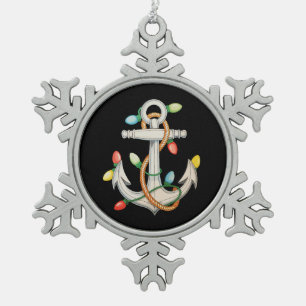 Ornement Flocon De Neige Lumières de Noël Xmas d'ancre de bateau de croisiè