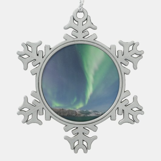 Ornement Flocon De Neige Lumières du Nord en Norvège (Devant)
