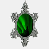 Ornement Flocon De Neige Lumières du nord vertes (Gauche)