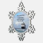 Ornement Flocon De Neige Lune de miel du bateau de croisière | (Vue impression)