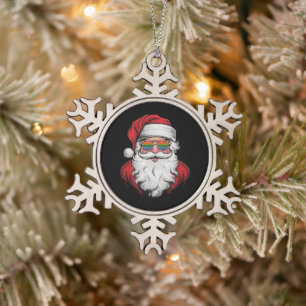 Ornement Flocon De Neige Lunettes de soleil Santa Fierté de Noël Pyjama X-m