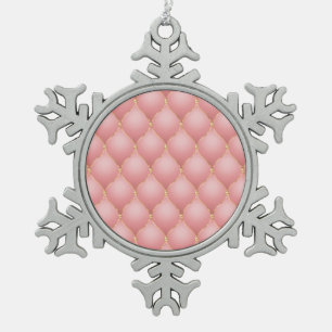 Ornement Flocon De Neige Luxe Blush Rose Rose Or Diamond Motif Tufted