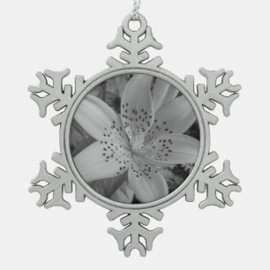 Ornement Flocon De Neige Lys de tigre américain (noir et blanc)