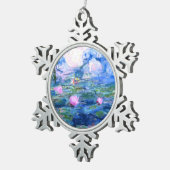 Ornement Flocon De Neige Lys d'eau rose Monet (Vue impression)