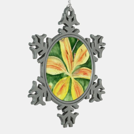 Ornement Flocon De Neige Lys jaunes dans le jardin (Gauche)