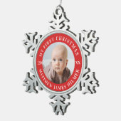 Ornement Flocon De Neige Ma première photo de Noël (Vue impression)