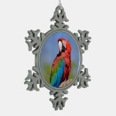 Ornement Flocon De Neige Macao à ailes vertes perché (Gauche)