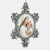 Ornement Flocon De Neige Madone à l'Enfant Jésus (Gauche)
