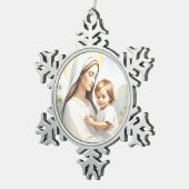Ornement Flocon De Neige Madone à l'Enfant Jésus (Vue impression)