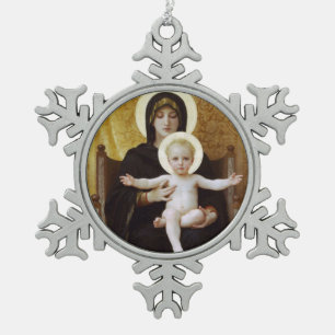 Ornement Flocon De Neige Madonna et l'enfant Jésus