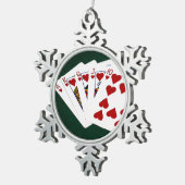Ornement Flocon De Neige Mains de poker - Brosse royale - Coeur (Vue impression)