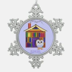 Ornement Flocon De Neige Maison rêveuse - bibliothèque !