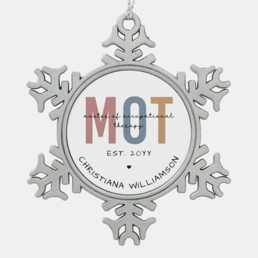 Ornement Flocon De Neige Maîtrise sur mesure de MdT en ergothérapie (Devant)